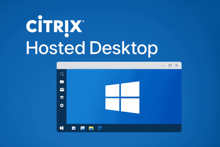 Citrix hosted desktop interface displayed