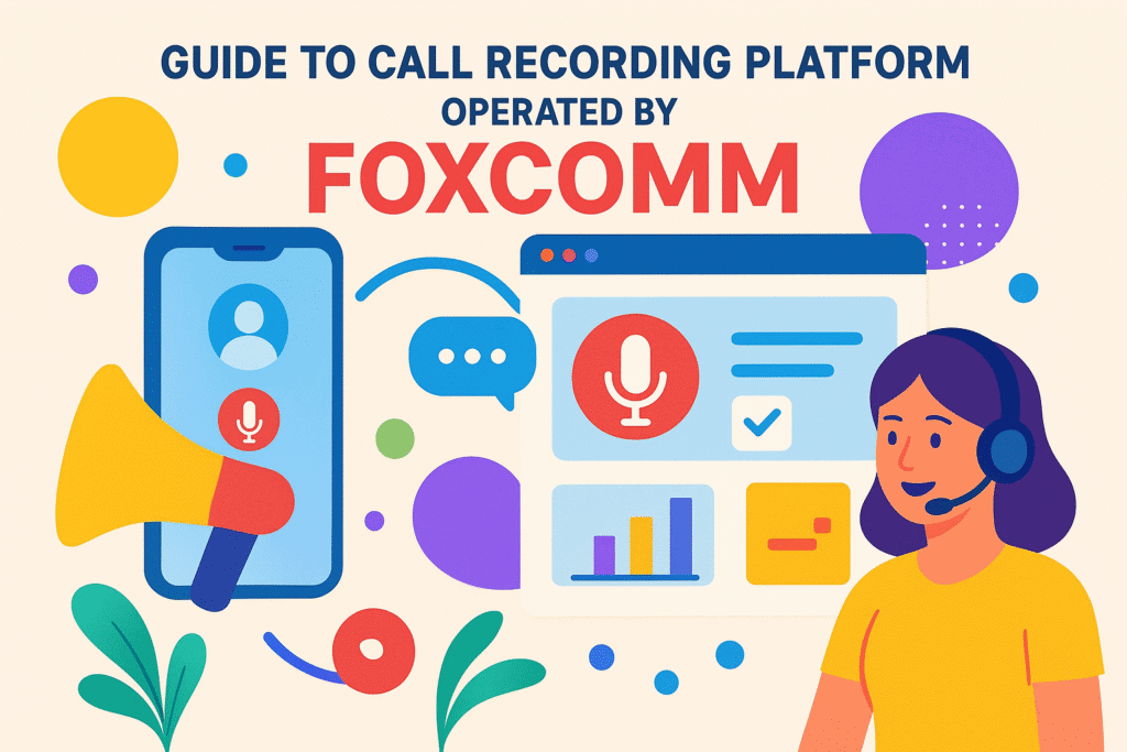Call recording platform illustration for IT support solutions by Foxcomm.