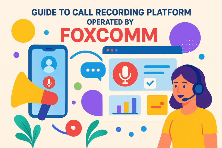 Call recording platform illustration for IT support solutions by Foxcomm.