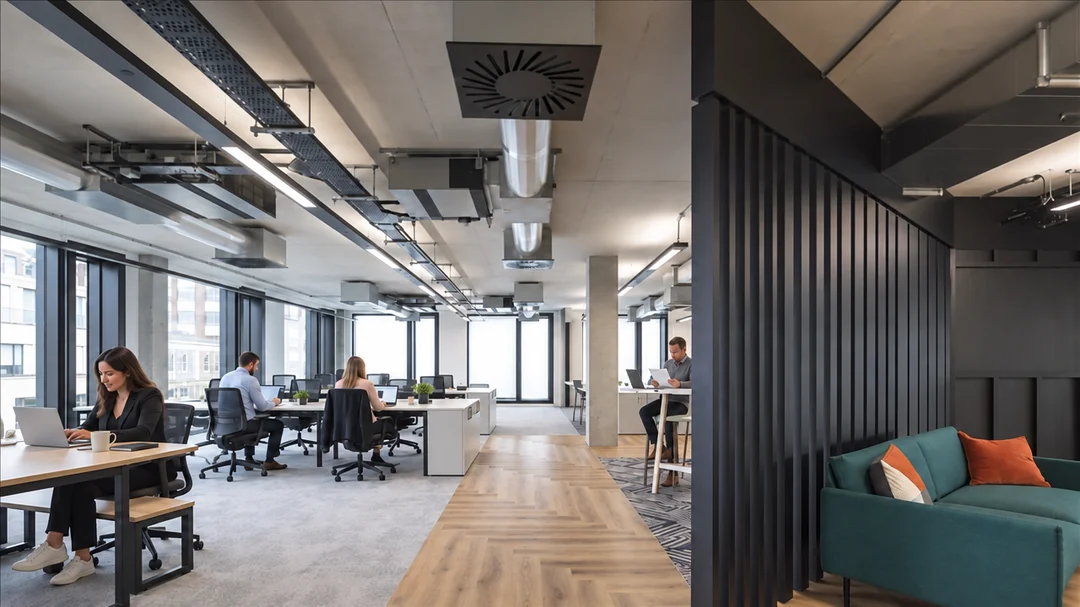 Foxcomm London office with team members working at their desks